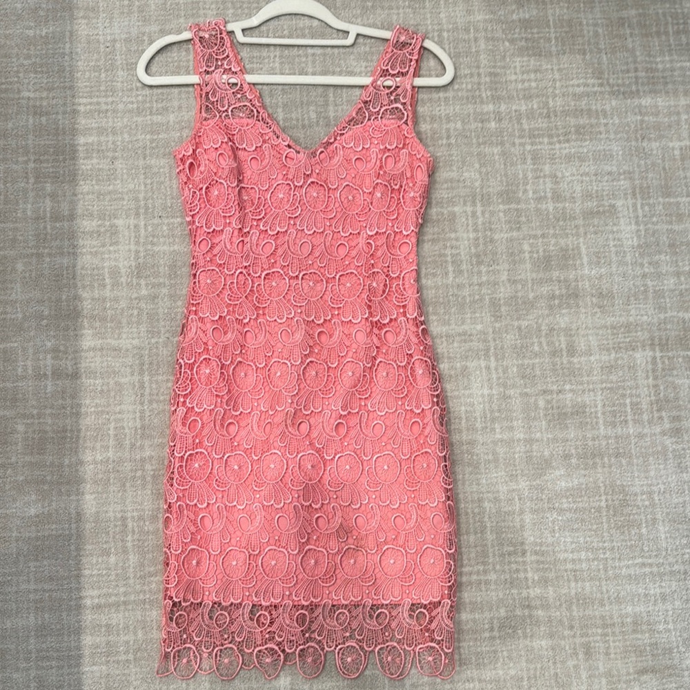 Elegant Pink Lace Dress